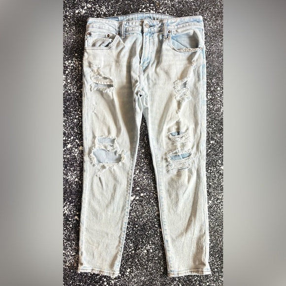 American Eagle Airflex+ Temp Tech Light Wash Jeans 34x30 - Picture 1 of 4